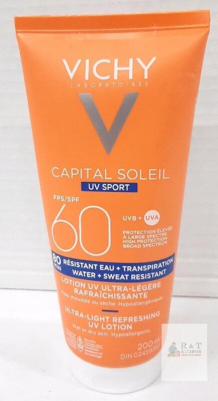 NEW Vichy Capital Soleil UV Sport SPF 60 Sunscreen 200ml, Broad Spectrum, Water Resistant, Exp 03-2026