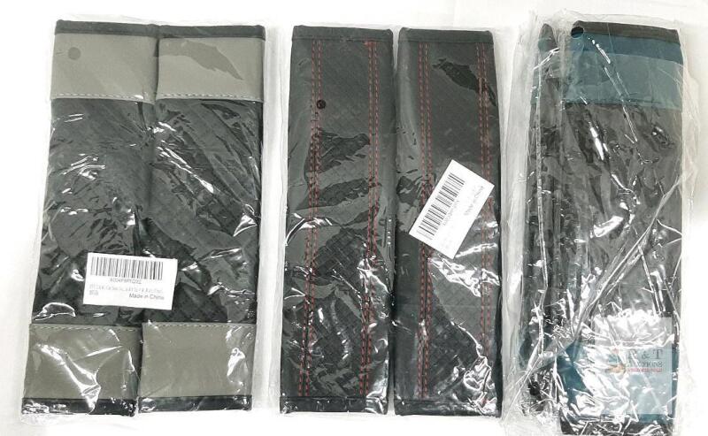 TSUGAMI Car Seat Belt Shoulder Pad Covers, PU Leather, 2-Piece Sets, Black/Red, Gray, Dark Green