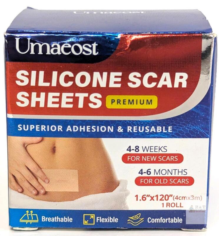 NEW Umaeost UM-SS200 Silicone Scar Sheets, 1.6" x 120" Roll, Medical-Grade Silicone, Reusable
