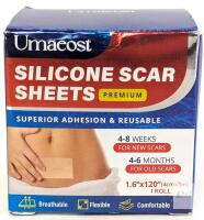 NEW Umaeost UM-SS200 Silicone Scar Sheets, 1.6" x 120" Roll, Medical-Grade Silicone, Reusable