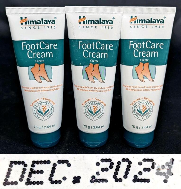 3 NEW Himalaya FootCare Cream 75g (3 Tubes), Herbal Formula for Cracked Heels, Exp. Dec 2024