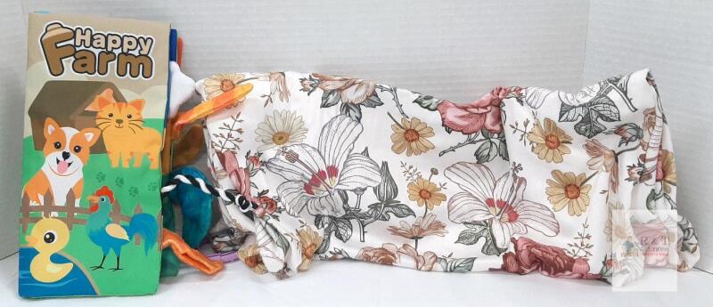 NEW Jbery Happy Farm Baby Cloth Book & iEvolve Floral Waterproof Portable Changing Pad, Unisex