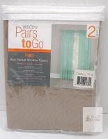 NEW Pairs to Go Victoria Voile Taupe 2-Pack Rod Pocket Window Panels 59x84in 100% Polyester