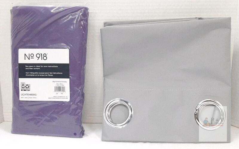 Lichtenberg No. 918 Purple Curtain Panel 59"x84" & Home Queen Grey Blackout Valance 54"x18" Grommet
