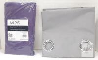 Lichtenberg No. 918 Purple Curtain Panel 59"x84" & Home Queen Grey Blackout Valance 54"x18" Grommet