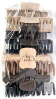 NEW Wekin Large Hair Claw Clips, 8 Pack, Beige/Brown/Black, Plastic, Metal Spring, Original Packaging