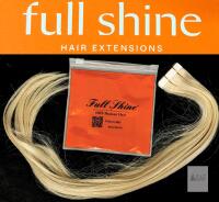 NEW Full Shine 18" Platinum Blonde Tape-In Human Hair Extensions, 50g, 20 Pieces