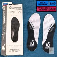 NEW 10 Seconds Control Flat Foot Insoles, PORON Cushion, Antimicrobial, Men&rsquo;s 8/8.5 Women&rsquo;s 9.5/10