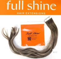 NEW Full Shine 20&rdquo; Tape-In Remy Human Hair Extensions, Ash Brown/Blonde, 50g, 20 Wefts, Original Pouch