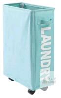 New Caroeas 26-inches Rolling Slim Laundry Basket with wheels, Collapsible Laundry hamper on Wheels Tall Thin Narrow Foldable Storage Bins for Corner