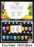 Mary Tylor Naturals 16 Essential Oil Gift Set, Therapeutic Grade, 10ml Bottles, Exp 10/2024
