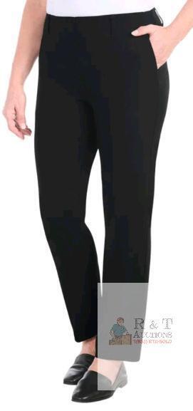 NEW Hilary Radley Black Dress Pants, Size 8, Straight-Leg, Pull-On, New with Tags
