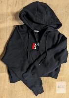 NEW Tuff Athletics 1910842 Black Zip-Up Hoodie, Medium, Drawstring Hood, Cotton Blend