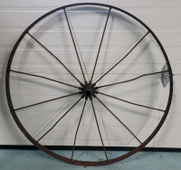 Antique Metal Tractor Wheel , 43" Diameter & 1 3/4" Wide - Garden Art