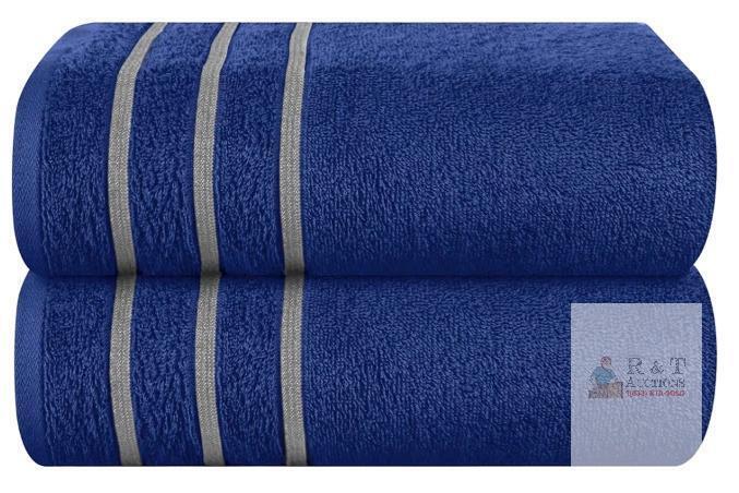 New MyOwn Cotton 2 Pack Oversized Bath Towel Set 28x55 inches, Large Bath Towels, Ultra Absorbant Compact Quickdry & Lightweight Towel, Ideal for Gym Travel Camp Pool - Navy Blue