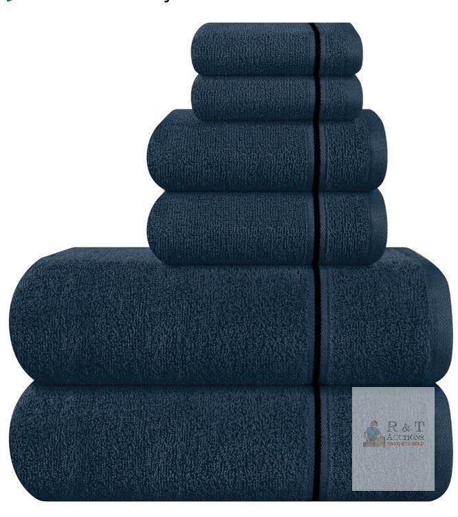 New MyOwn Ultra Soft 6 Pack Cotton Towel Set, Contains 2 Bath Towels 28x55 inch, 2 Hand Towels 16x24 inch & 2 Wash Coths 12x12 inch, Ideal Everyday use