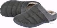 New Size 46 Men's Josaywin Wide Toe Slippers with Soft Wool-Like Lined Suede Winter Warm Clog Slippers Indoor Outdoor Anti-Skid House Shoes