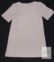 Birds of North America Size 6 Cream Short Sleeve Shift Dress Made in Canada with Front Pockets