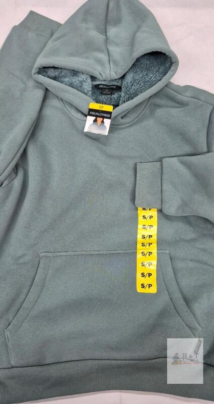 NEW Realtree Women's Sherpa Lined Pullover Hoodie, Size Small, Light Blue, Kangaroo Pocket