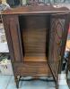 Colonial Revival Glass-Front China Cabinet, Ornate Carved Top, 62"x38"x15", 1920s-1940s - 2