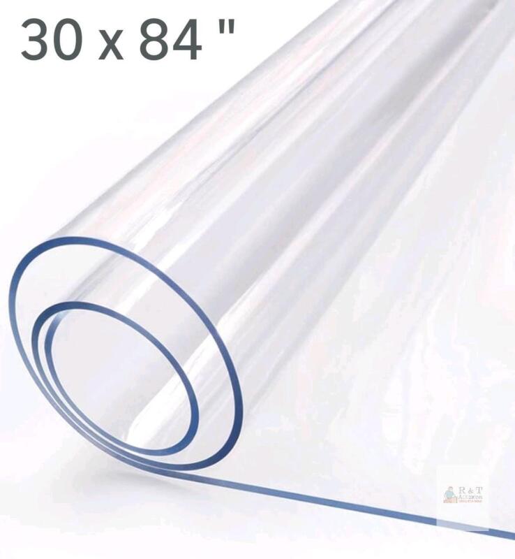 NEW 30"x84" Clear PVC Table Protector Roll, 1.5mm Thick, Waterproof, Scratch-Resistant, Food Safe