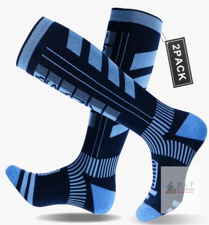 2 New Pairs sz Medium (6.5-8.5) Sanyiyiba Men's Merino Wool Snow Sports Socks