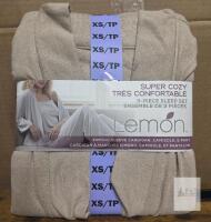 NEW Lemon 3-Piece Sleep Set XS Kimono Cardigan, Camisole & Pant Beige, Super Cozy, Costco 1953530