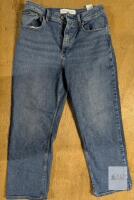 NEW Calvin Klein Women&rsquo;s High Rise Straight Jeans, Size 32, Medium Blue Denim, Button Zip Fly