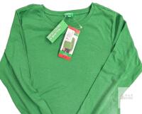 NEW United Colors of Benetton Green Long Sleeve Women's T-Shirt, Size M, Original Tags, Crew Neck
