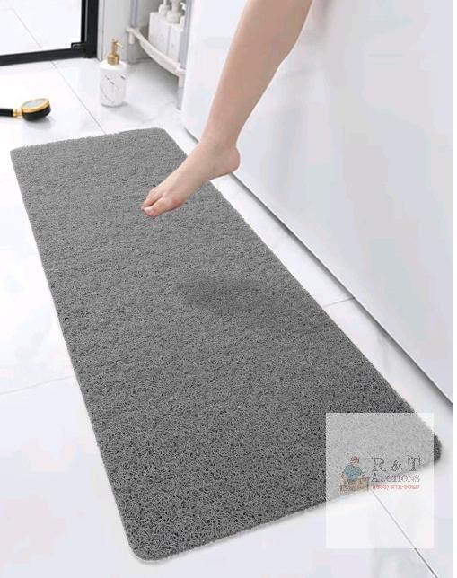 New HITSLAM Shower mat Non Slip, 47 x 16 Inch Bathtub Mat Non Slip with Drain, Soft PVC Loofah Shower Bath Mat for Tub, Quick Drying Bathroom Shower Mat, Grey