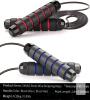 NEW XMIAO Steel-Wire Jump Rope, 110" PVC & EVA, Adjustable, 0.85lb, Black/Blue or Black/Red, Ball Bearings