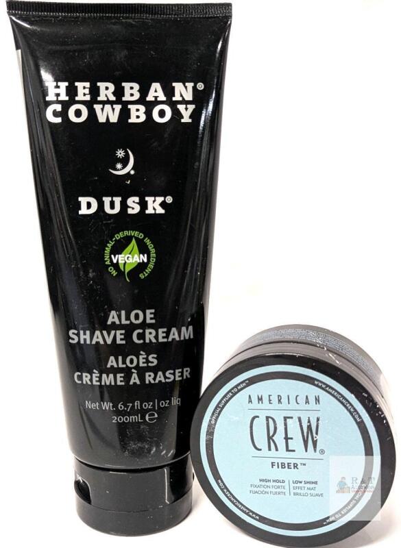 New Herban Cowboy Dusk Aloe Shave Cream & American Crew Fiber High Hold Low Shine Hair Product