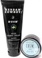 New Herban Cowboy Dusk Aloe Shave Cream & American Crew Fiber High Hold Low Shine Hair Product