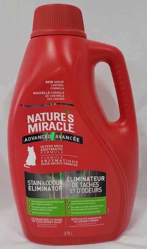 Nature's Miracle Advanced Pet Stain & Odour Eliminator , 3.78L Bottle - New
