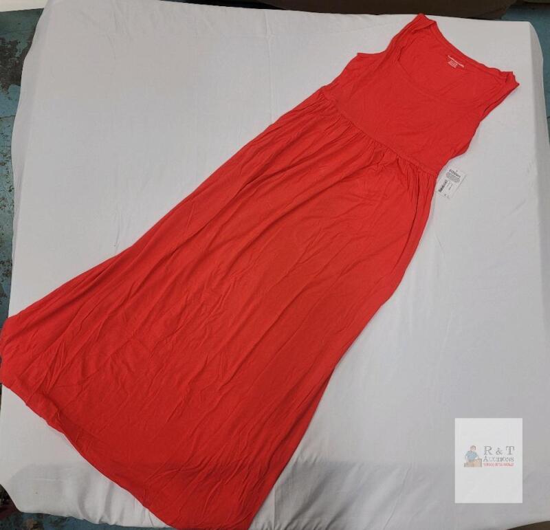 NEW Amazon Essentials Maxi Tank Dress Red XS EcoVero Viscose Sleeveless Pull-Over B097RPKZCC