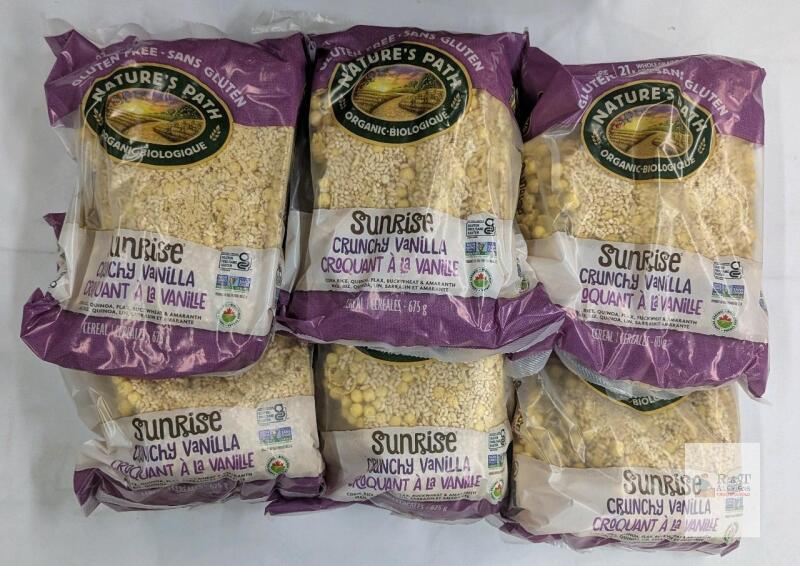 Exp 2025 Nature&rsquo;s Path Sunrise Crunchy Vanilla Cereal, Gluten-Free, Organic, 675g Bag, 6-Pack,