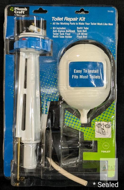 Plumb Craft 70-300 Toilet Repair Kit, Universal Fit, Anti-Siphon Fill Valve, New Sealed