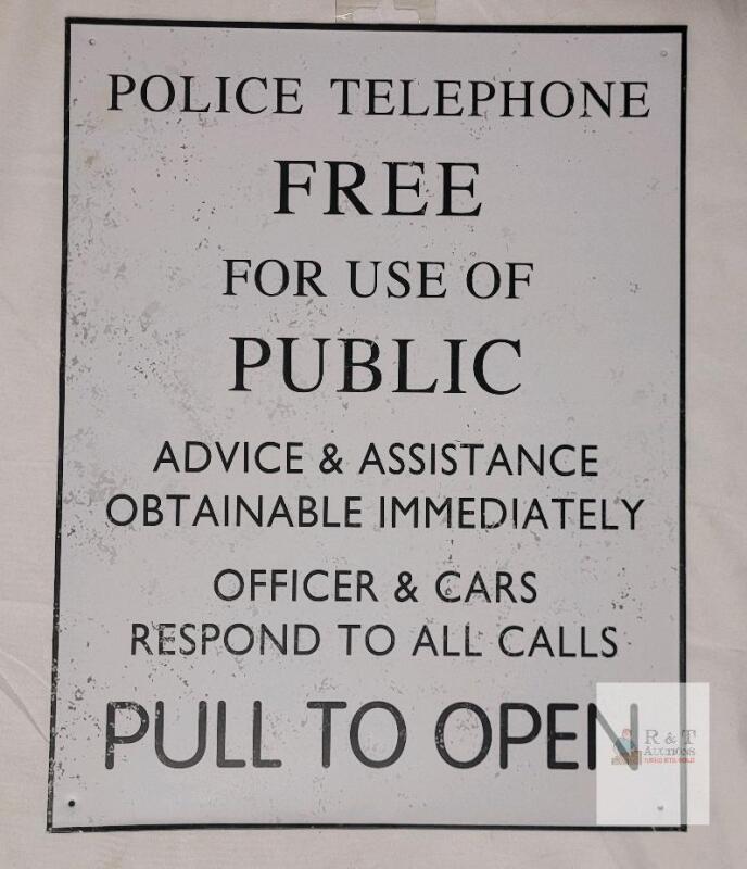 Doctor Who Police Telephone Box Replica Tin Sign 12"x10", Kurt S. Adler SW8003-0601, BBC Licensed
