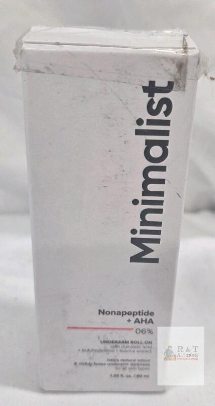 NEW Minimalist Nonapeptide + AHA 06% Underarm Roll-On 1.35 fl oz (40 ml) Deodorant Mandelic Acid