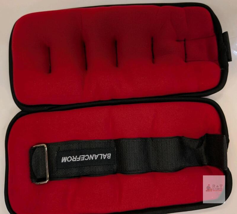 BalanceFrom Adjustable Ankle/Wrist Weights, 2 lb Each, Red/Black, Comfortable Strap