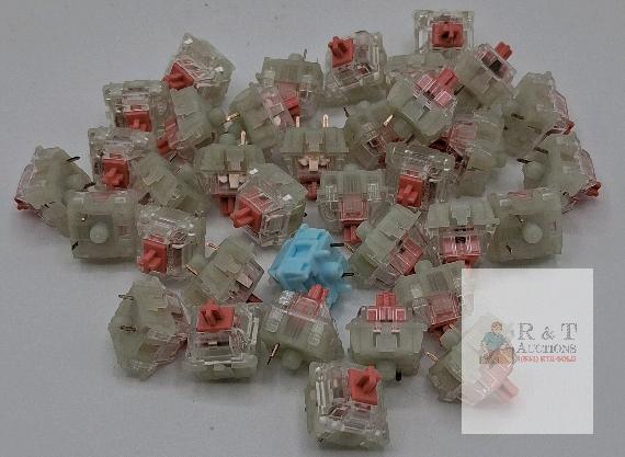 36x Gateron/Kailh Red Linear 5-Pin Mechanical Keyboard Switches + 1 Tactile Blue PCB Mount