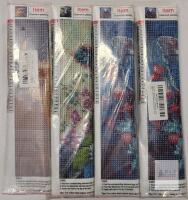 NEW RICUVED Diamond Art Kit 4-Pack, 12x16in Canvases, Animal & Butterfly Themes,