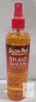 NEW Salon Pro Braid Sheen Shine Spray, Argan Oil, 12 fl oz, 8-in-1 Formula, For Braided Hair
