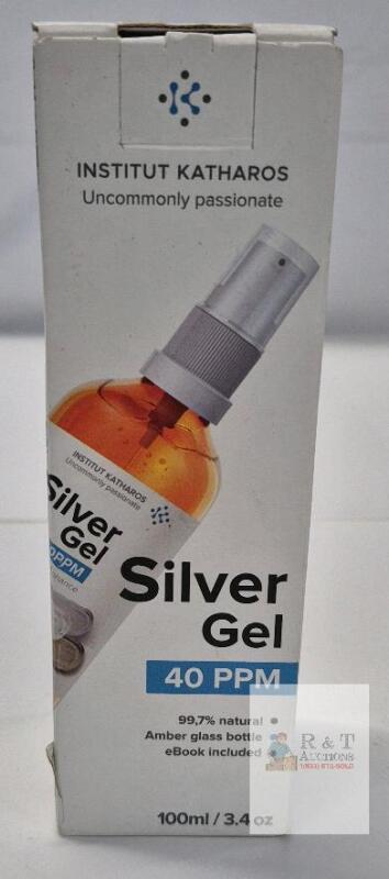 NEW Institut Katharos Silver Gel 40 PPM, 100ml Amber Glass, Colloidal Silver, Batch 25009