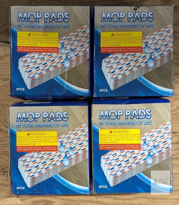 4 Boxes Mop Pads - 5pcs Per Box - Compatible With Swiffer PowerMop - Microfiber