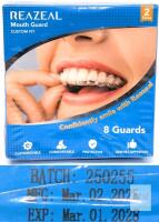 Exp 2028 NEW REAZEAL Mouth Guard 8-Pack, Custom Fit, 2 Sizes, BPA-Free, Clear, , Batch 250255