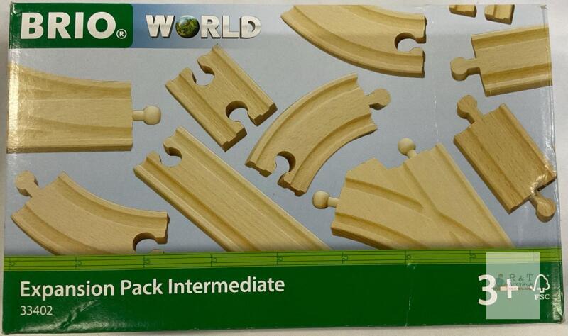 NEW BRIO 33402 Expansion Pack Intermediate, 16-Piece Wooden Train Track Set, Compatible, FSC Certified