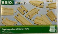 NEW BRIO 33402 Expansion Pack Intermediate, 16-Piece Wooden Train Track Set, Compatible, FSC Certified