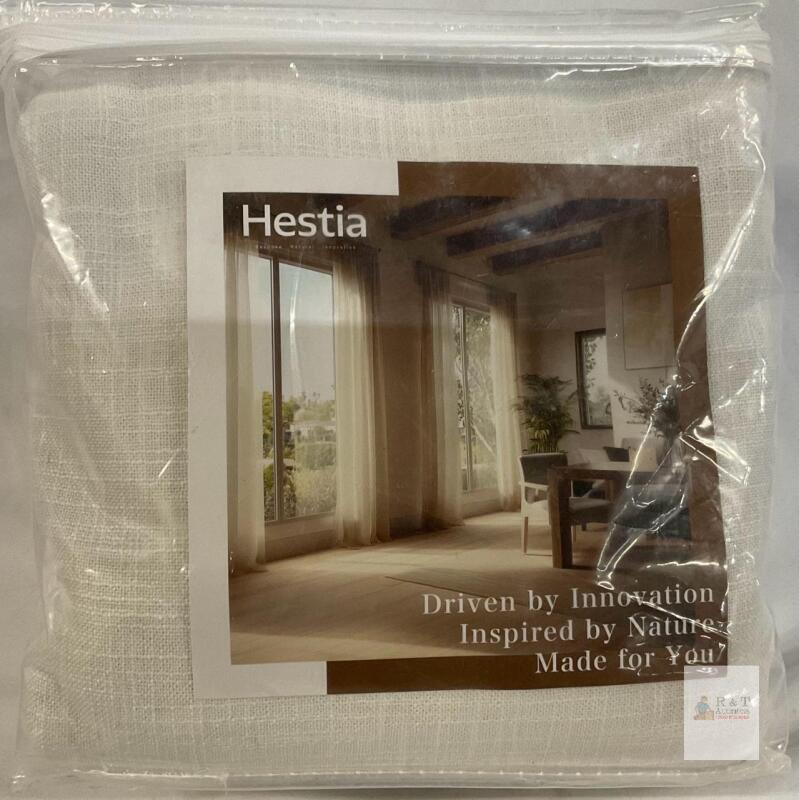 NEW Hestia Linen Curtains, Sheer White, 52x84 in (2 Panels), Rod Pocket