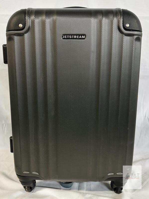 Jetstream Hardside Carry-On Spinner Suitcase 21" Polycarbonate, 4 Wheels, Dark Gray VISIBLE SCUFFS AND WEAR